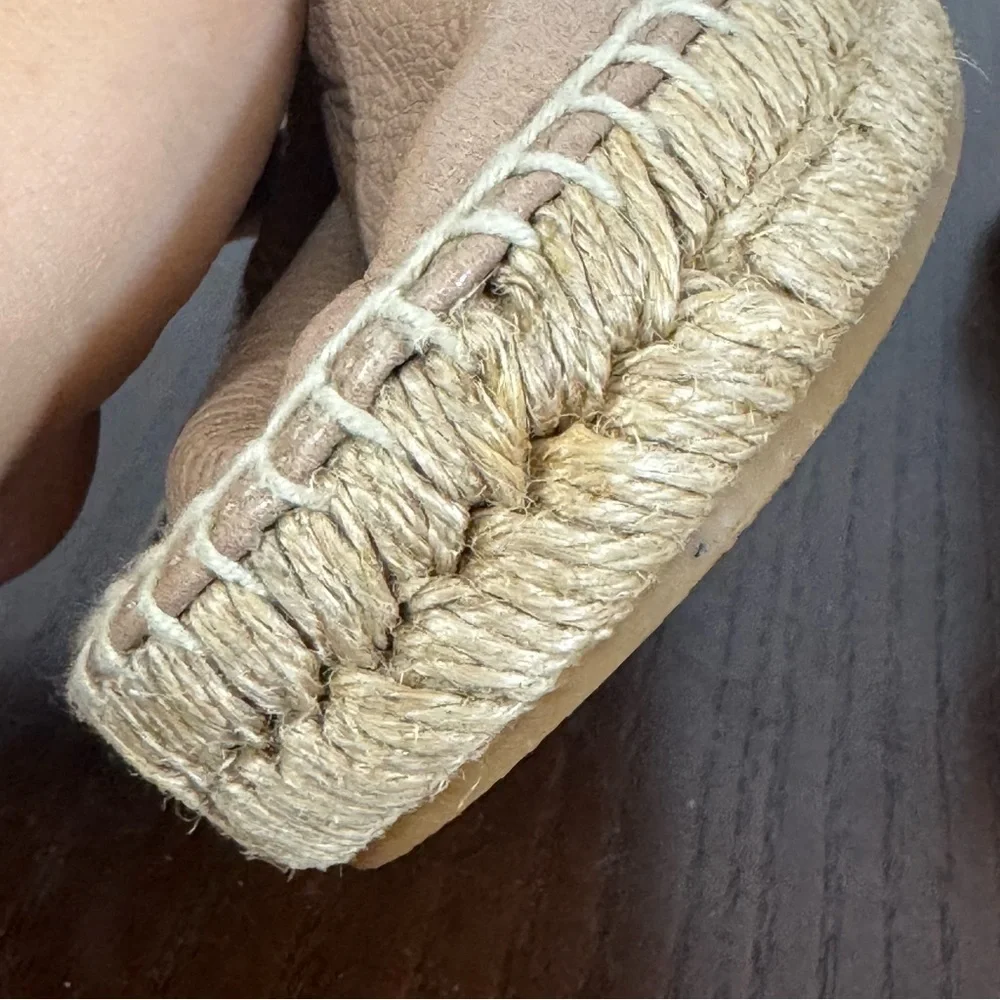Rag & Bone New York Tan Slouchy Leather & Espadrilles Loafer Flat women’s 7 EUC